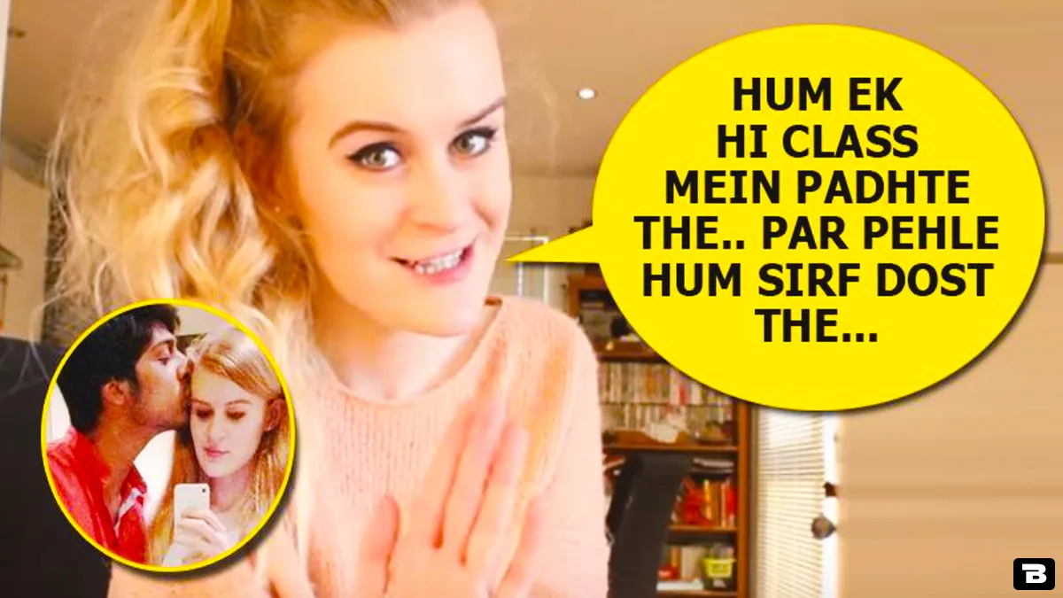 english girl sharing love story fluent hindi