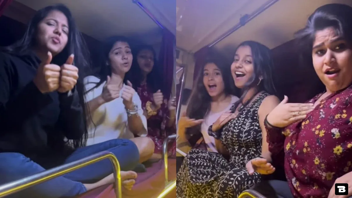 girls dancing to kaanta laga on bus