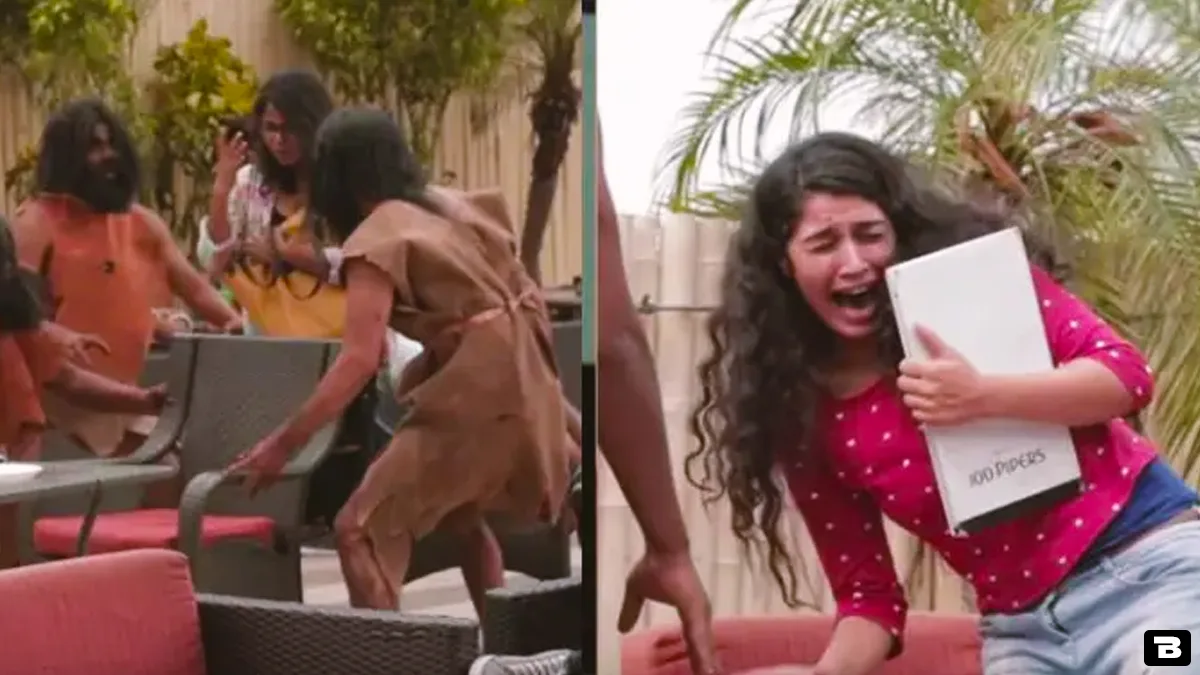 girls in restaurant caveman attacked