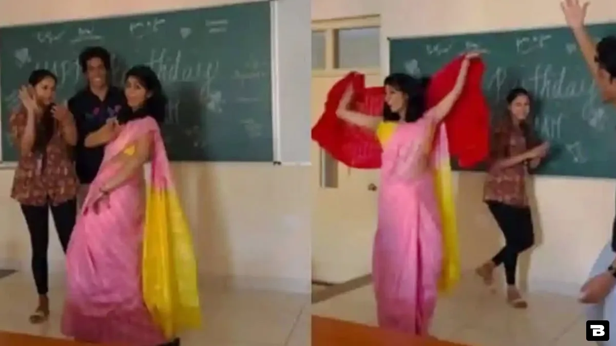 teacher dancing to kajra re