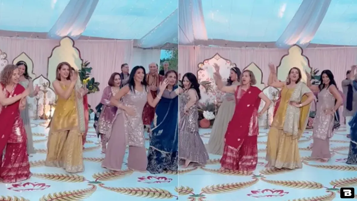 dance floor with her girls gang to nachde ne saare
