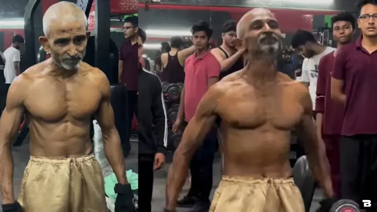 elderly man leaves gym goers shocked