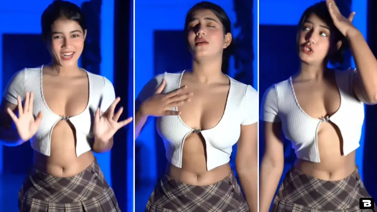 girl in mini skirt performs sizzling dance