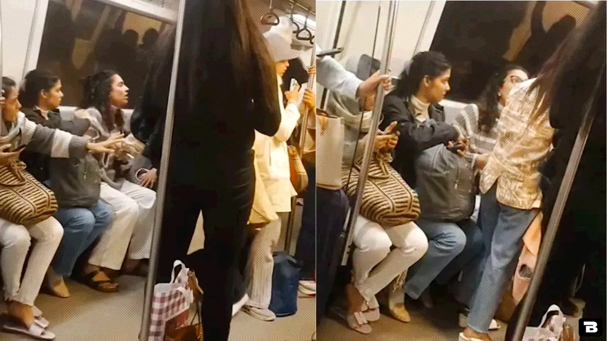 woman pushes co passenger pulls her hair