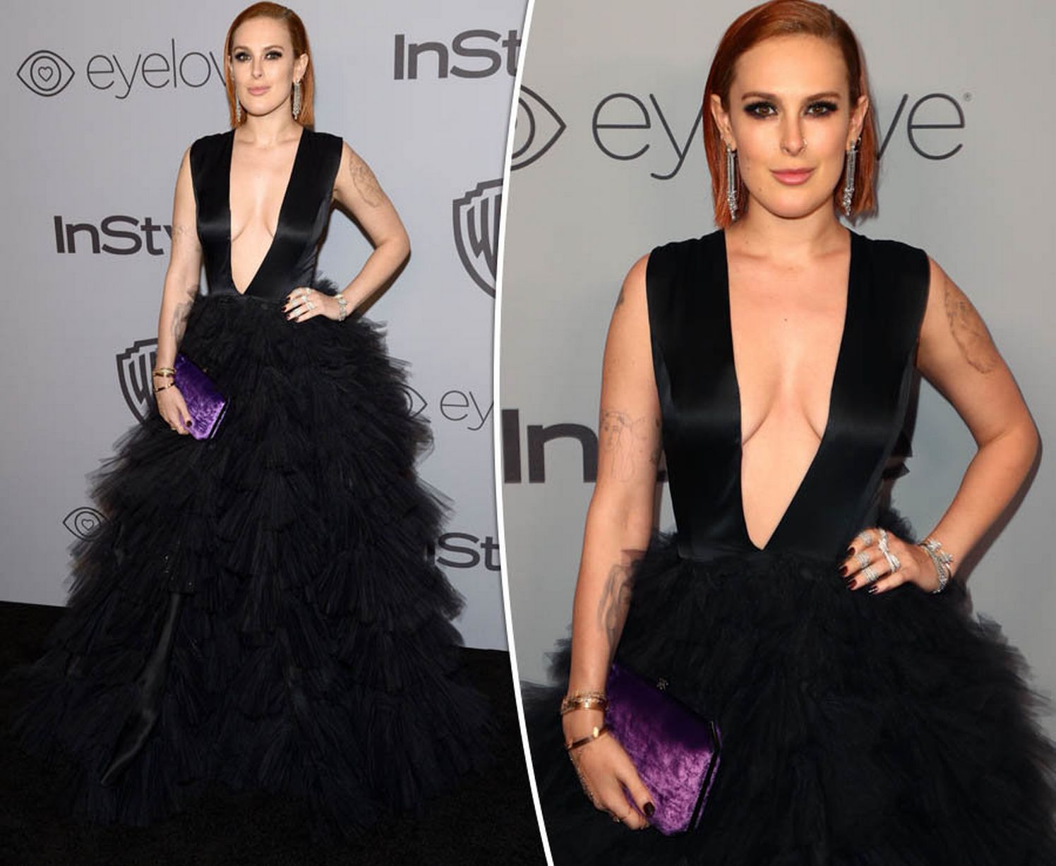 Rumer Willis dares to bare in frontless dress for the Golden Globes