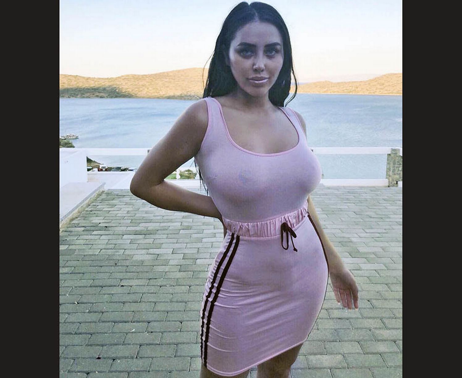 Marnie Simpson puts on eye-popping display in top stretched see-through