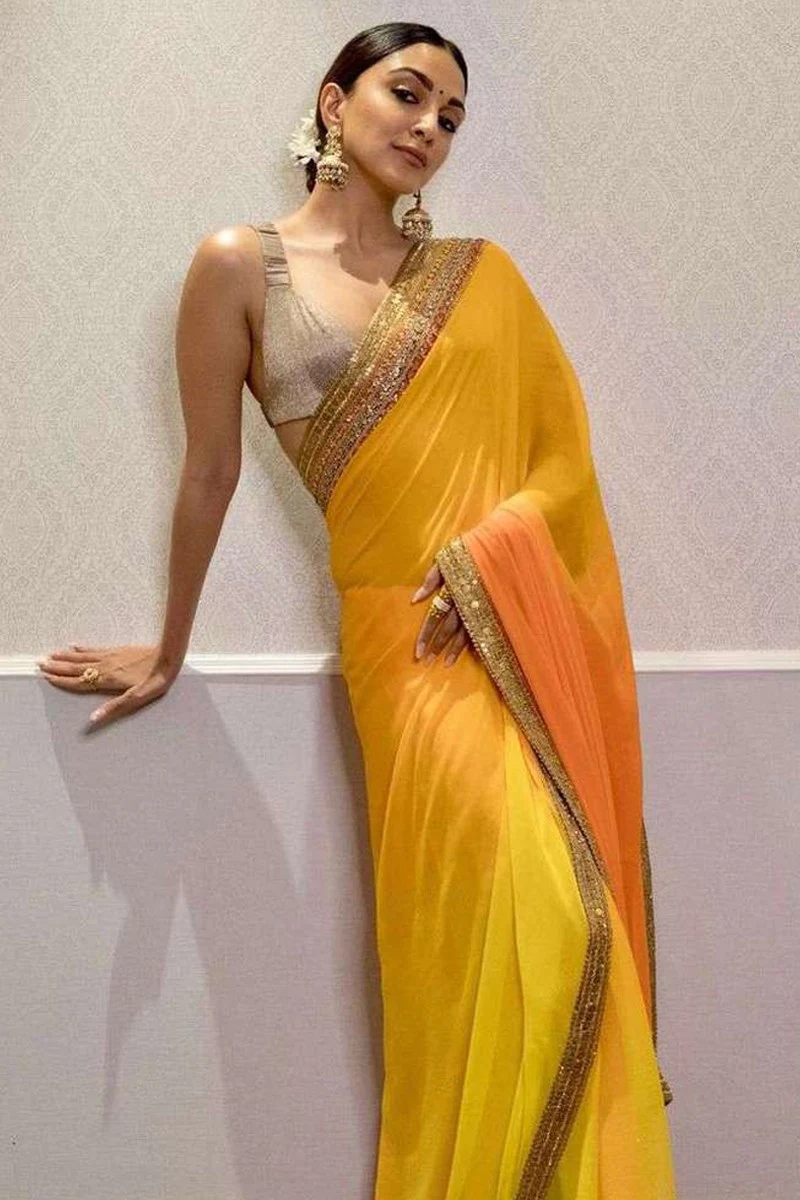kiara advani yellow saree bollywood actress kiara advani yellow saree bollywood actress