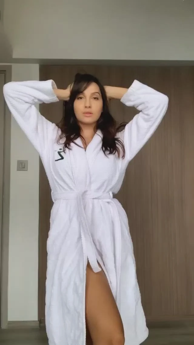 Nora Fatehi bathrobe bollywood actress Nora Fatehi bathrobe bollywood actress