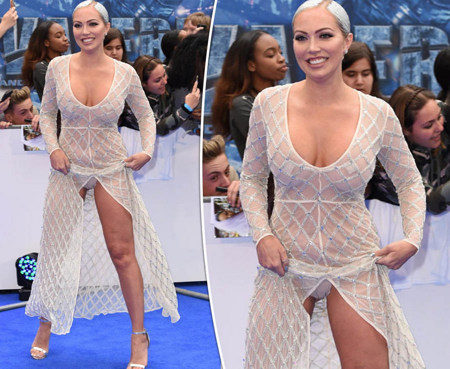 Aisleyne brazenly flashes camel toe and nipple pasties in broad daylight