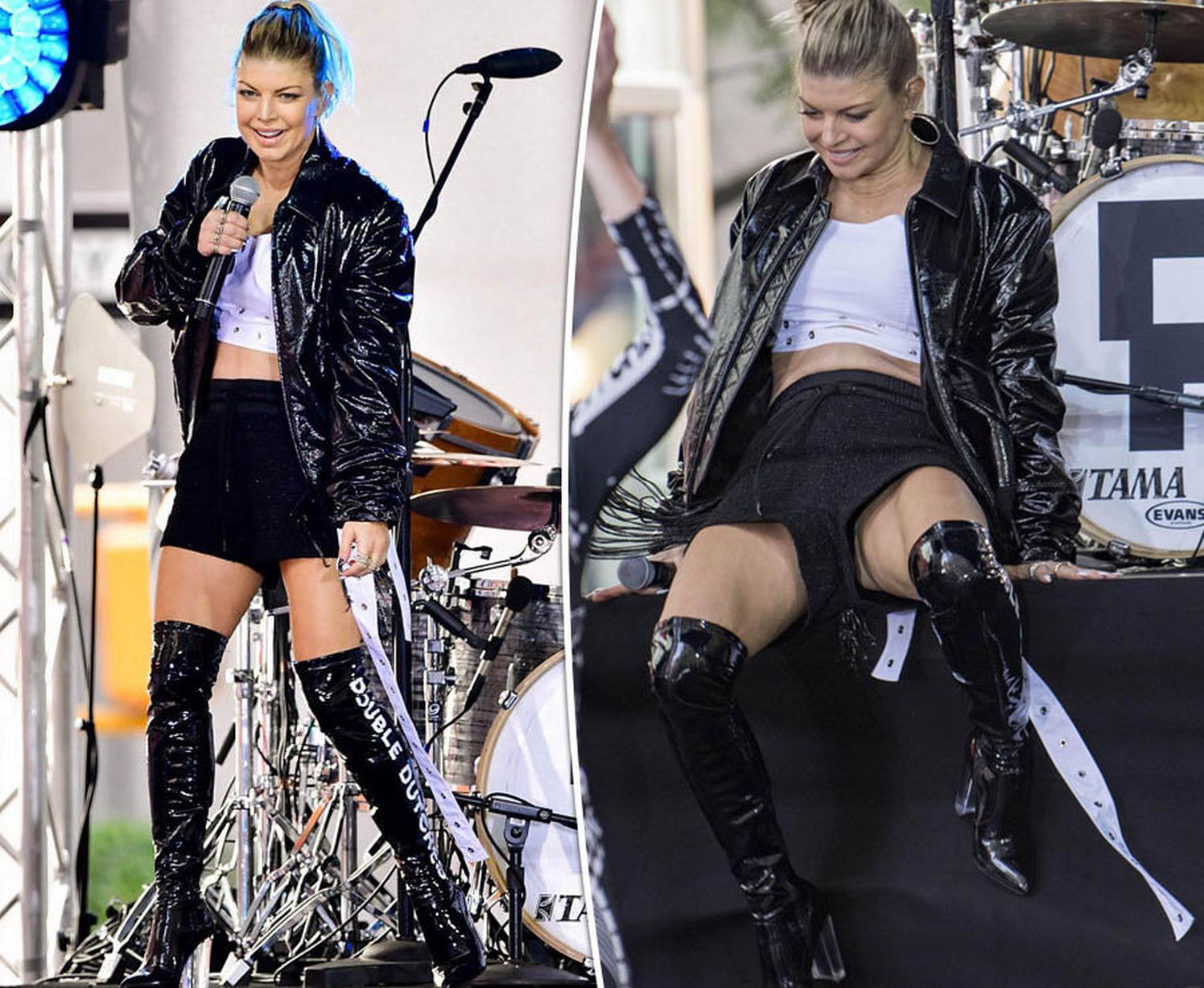 Fergie flashes fans with 'up skirt' shot in eye-popping wardrobe malfunction