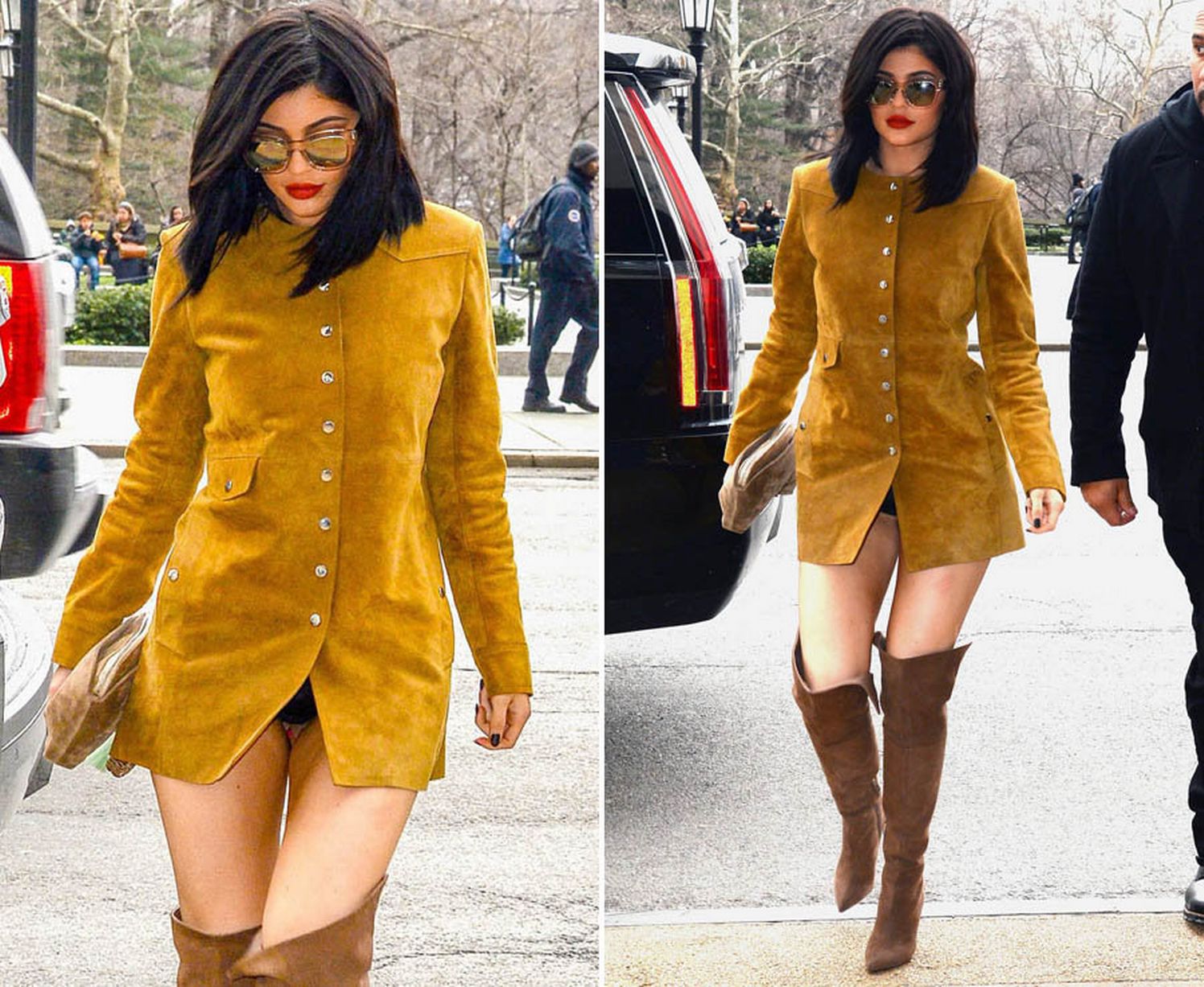 Kylie Jenner flashes her knickers while walking through NYC