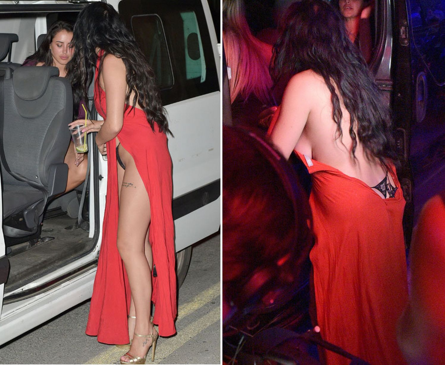 Chloe Ferry flashes a black thong