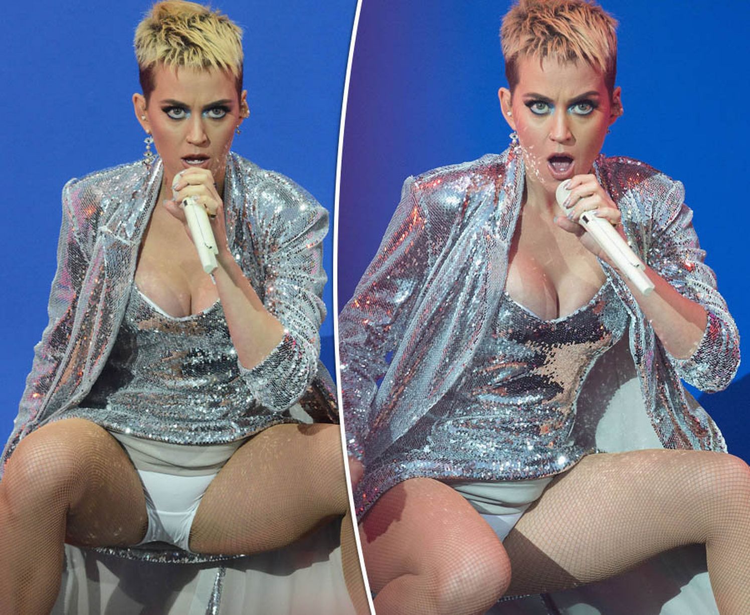 Katy Perry flashes knickers in spread-eagled exposé