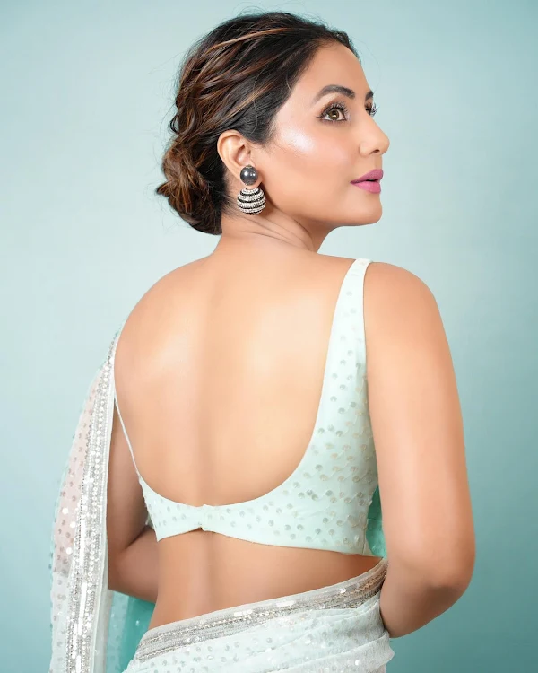 hina khan backless saree naagin tv actress hina khan backless saree naagin tv actress