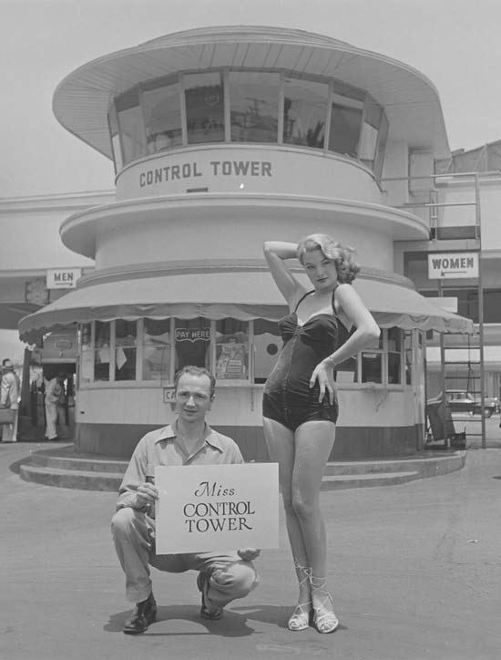 Miss Control Tower, 1952 Photograph - CONTROL TOWER WOMEN MEN PAY HERE CA Miss CONTROL TOWER