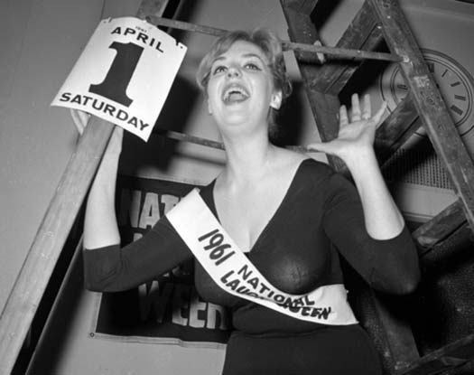 Miss National Laugh Queen ,1961 Snapshot - APRIL 1 SATURDAY A 1961 ATIONEN